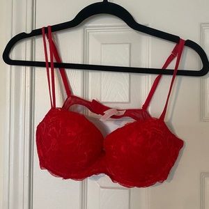 Victoria Secret Red Lace Push-up Bra